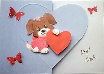 Valentijns wenskaart als voorbeeld vormkaart